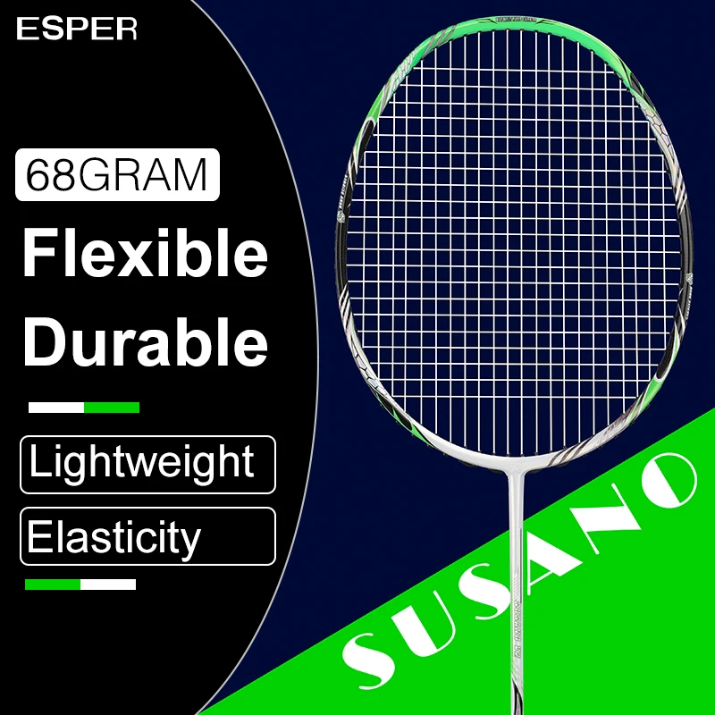 ESPER 68Gram Badminton Racket Professional Super Lightweight Racquet Carbon Fiber Free Strung with Bag and Grip For Adult
ESPER 68Gram Badminton Racket Professional Super Lightweight Racquet Carbon Fiber Free Strung with Bag and Grip For Adult