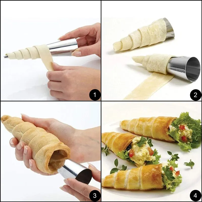 12 PCS Cream Horn Molds Stainless Steel Conical Tube Cone Roll Moulds Pastry Cream Horn Cake Bread Baking Mold Kitchen Tools
12 PCS Cream Horn Molds Stainless Steel Conical Tube Cone Roll Moulds Pastry Cream Horn Cake Bread Baking Mold Kitchen Tools
