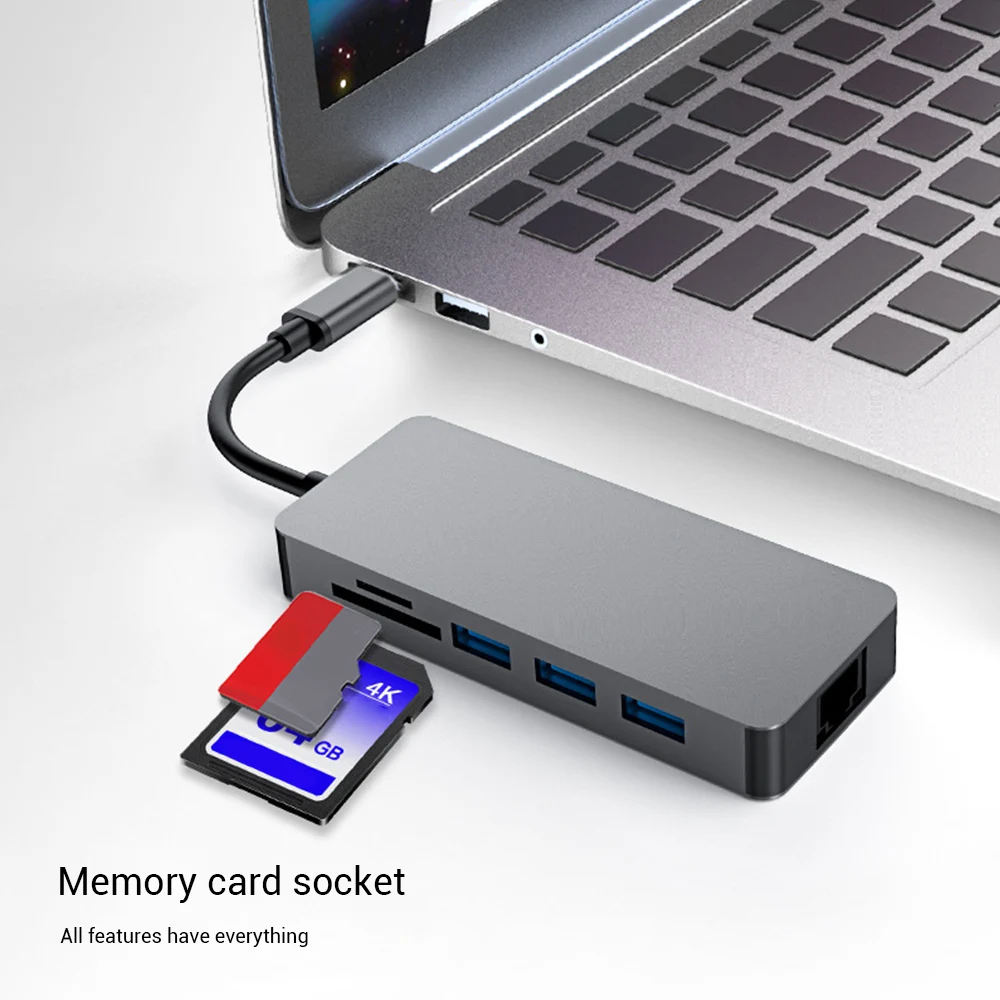 8 in 1 Type C Hub USB C to USB 3.0 RJ45 SD/TF PD Fast Charging 4K HDMI-Compatible Splitter Laptop Phone Docking Station
8 in 1 Type C Hub USB C to USB 3.0 RJ45 SD/TF PD Fast Charging 4K HDMI-Compatible Splitter Laptop Phone Docking Station