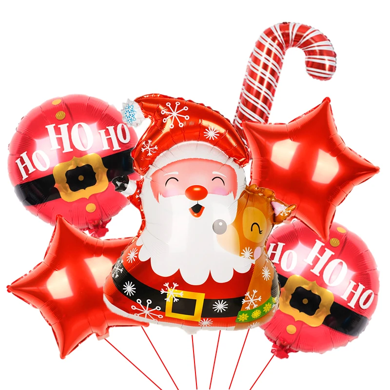 

1 Набор, фольгированные воздушные шары в виде Санта-Клауса, снеговика, рождественского оленя, пингвина