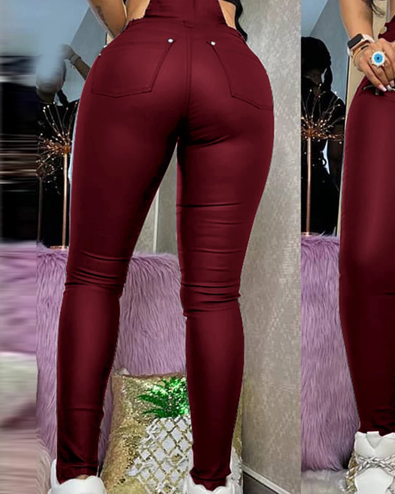 sexy Women Fashion Buckled Zipper Design PU Suspender Jumpsuit Slim Fit Bodycon Long Pants Rompers High Street Solid Color 2020
sexy Women Fashion Buckled Zipper Design PU Suspender Jumpsuit Slim Fit Bodycon Long Pants Rompers High Street Solid Color 2020