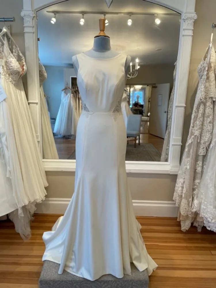 Boho Wedding Dress Mermaid with Train Illusion Side Lace Button Back Sleeveless Wedding Gowsn for Bridal 2021 Robe De Mariée
Boho Wedding Dress Mermaid with Train Illusion Side Lace Button Back Sleeveless Wedding Gowsn for Bridal 2021 Robe De Mariée