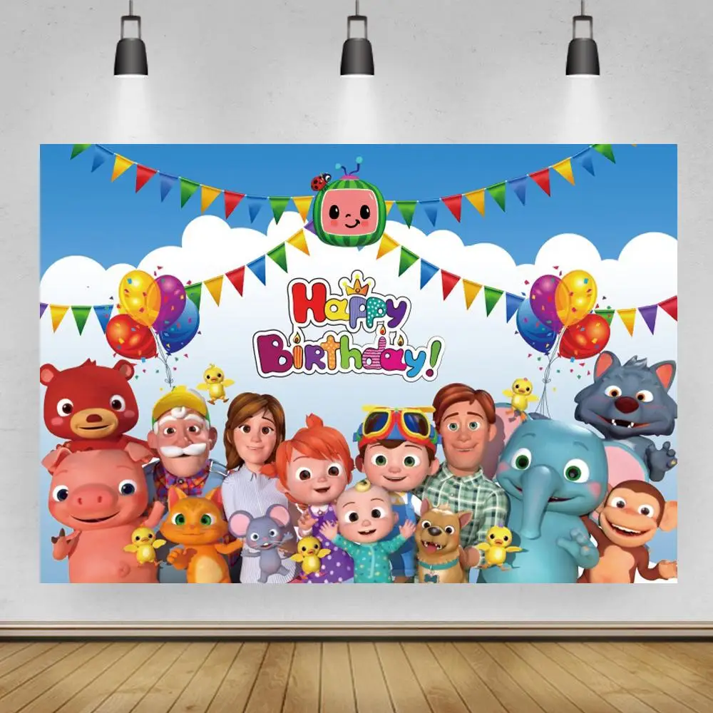 Balloons Theme Cocomelon Photography Backgrounds Kids Happy Birthday Family Home Party Backdrops Photo Studio Custom Poster
Balloons Theme Cocomelon Photography Backgrounds Kids Happy Birthday Family Home Party Backdrops Photo Studio Custom Poster