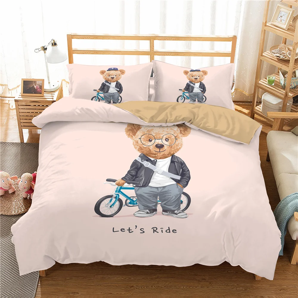Cartoon Fashion Bear Bedding Set Duvet Cover Pillowcase Single Twin Queen Double King Full Size 2/3Pcs Super Soft Home Textiles
Cartoon Fashion Bear Bedding Set Duvet Cover Pillowcase Single Twin Queen Double King Full Size 2/3Pcs Super Soft Home Textiles