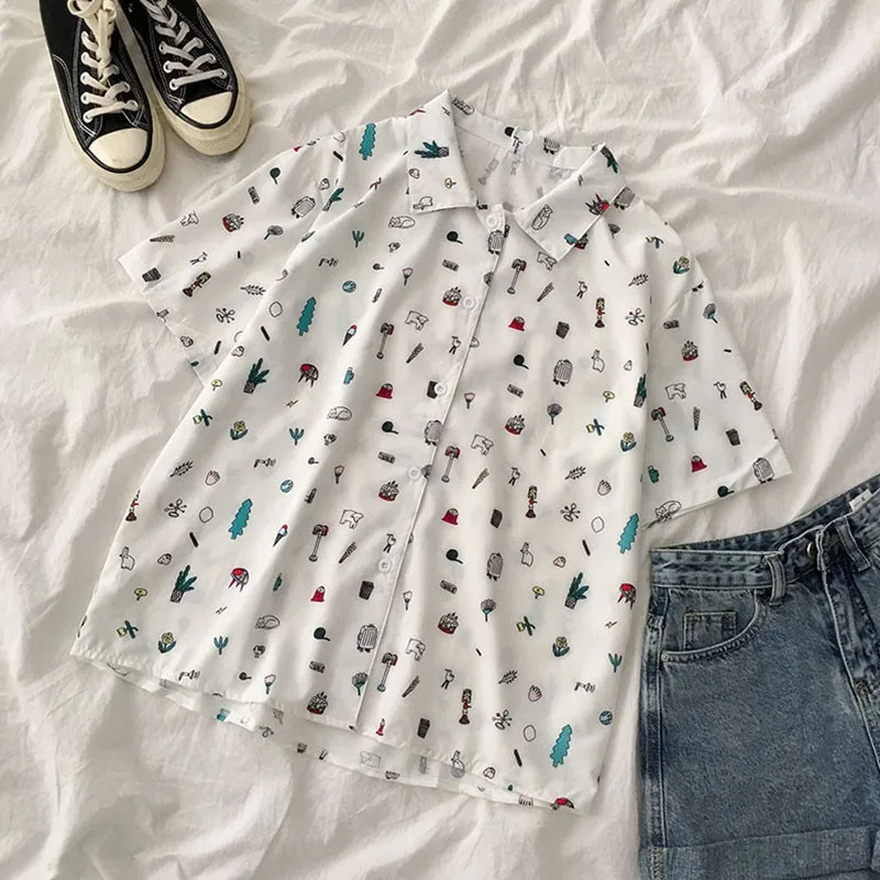 Harajuku Beach Blouses Women Short Sleeve Hawaiian Shirt Casual Summer Print Women Blouse Loose Tops
Harajuku Beach Blouses Women Short Sleeve Hawaiian Shirt Casual Summer Print Women Blouse Loose Tops
