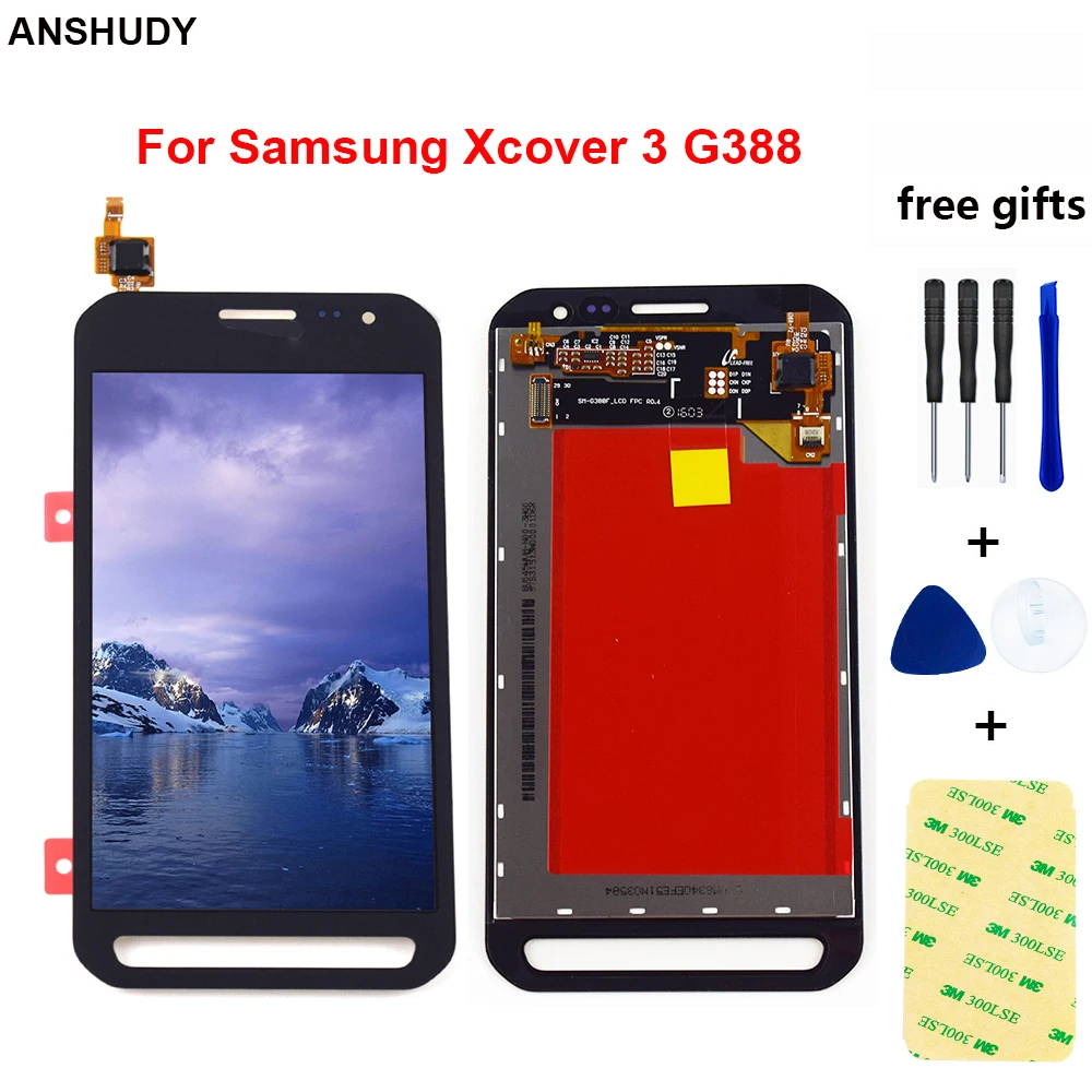 Для samsung Galaxy Xcover 3 SM G388F G388 G389F сенсорный экран дигитайзер панель Стекло + ЖК дисплей