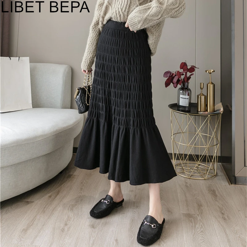 New 2021 Women's Autunm Winter Skirt Knitted Elegant High Waist Fashionable Wild Ruched Vintage Fare Lady Long Skirt SK1534JX
New 2021 Women's Autunm Winter Skirt Knitted Elegant High Waist Fashionable Wild Ruched Vintage Fare Lady Long Skirt SK1534JX
