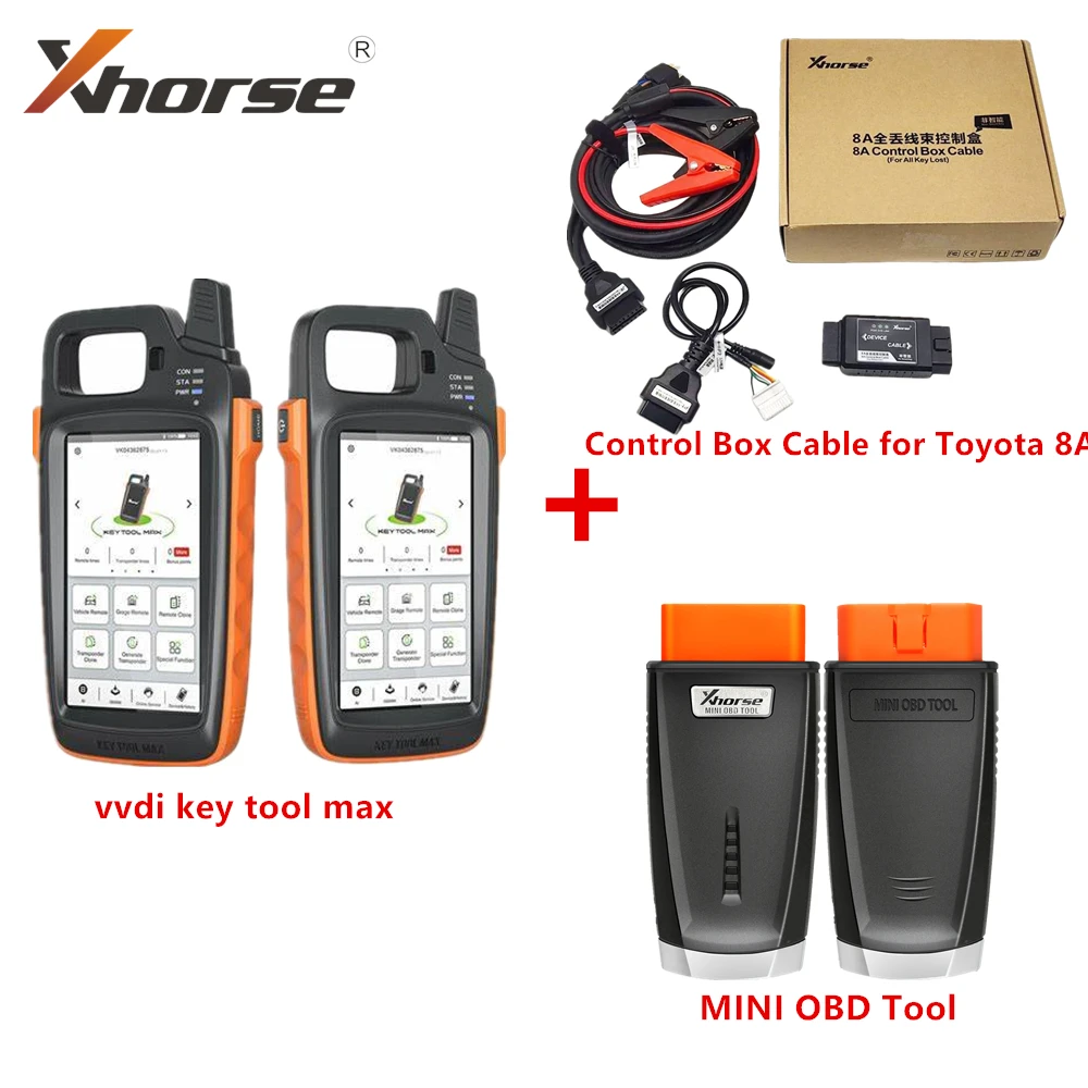 Xhorse VVDI Key Tool MAX Car Key Programmer with VVDI 8A Control Box Cable for Toyota 8A All Keys Lost Adapter MINI OBD Tool Kit
Xhorse VVDI Key Tool MAX Car Key Programmer with VVDI 8A Control Box Cable for Toyota 8A All Keys Lost Adapter MINI OBD Tool Kit