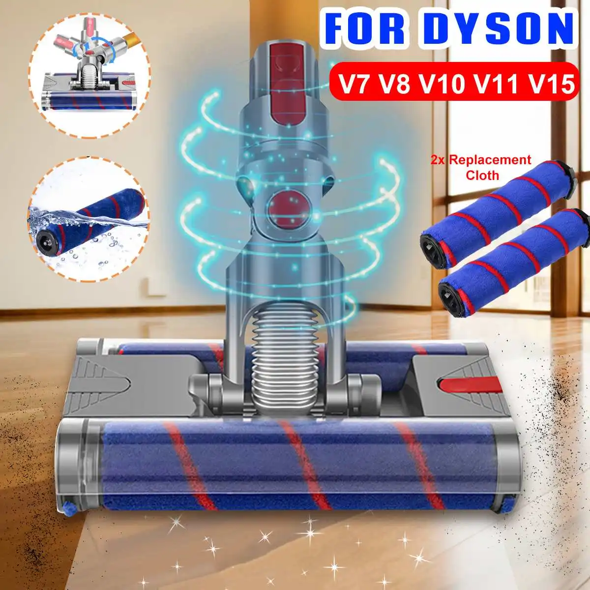 Electric Double Floor Brush Head Parts And Tools For Dyson V7 V8 V10 V11 V15 Vacuum Cleaner Soft Sweeper Roller Head Floor Brush
Electric Double Floor Brush Head Parts And Tools For Dyson V7 V8 V10 V11 V15 Vacuum Cleaner Soft Sweeper Roller Head Floor Brush