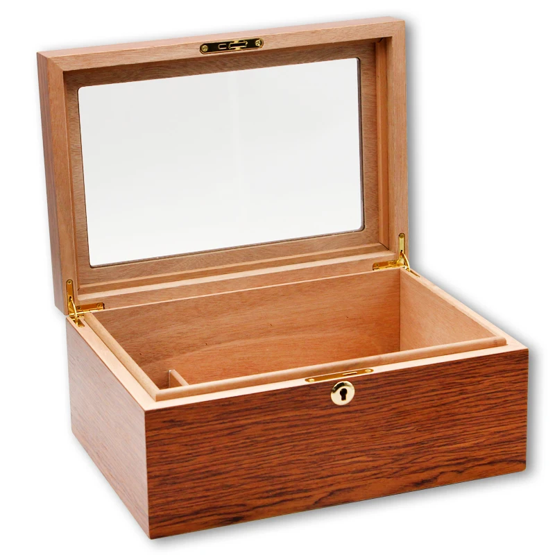 Glasstop Solid Wood Cigar Humidor With Hygrometer Humidifier Home Office Display Cigar Storage Box Fits 50-70 Cigars
Glasstop Solid Wood Cigar Humidor With Hygrometer Humidifier Home Office Display Cigar Storage Box Fits 50-70 Cigars