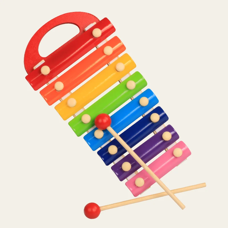 Деревянный детский музыкальный инструмент игрушка ксилофон в деревянной рамке