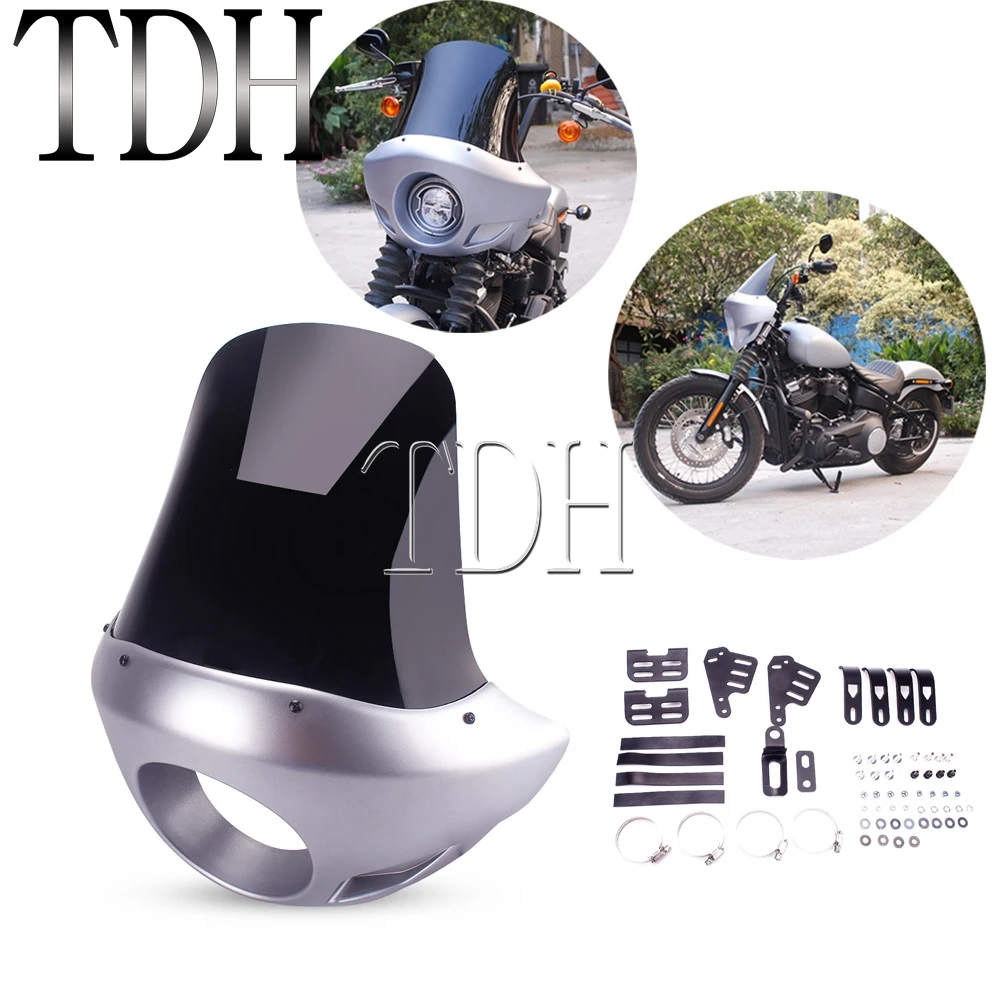 Silver 5.75'' Head Light Fairing Mask Front Visor 35-49mm Forks For Harley Sportster FX XL Dyna Touring Street Glide Cafe Racer
Silver 5.75'' Head Light Fairing Mask Front Visor 35-49mm Forks For Harley Sportster FX XL Dyna Touring Street Glide Cafe Racer