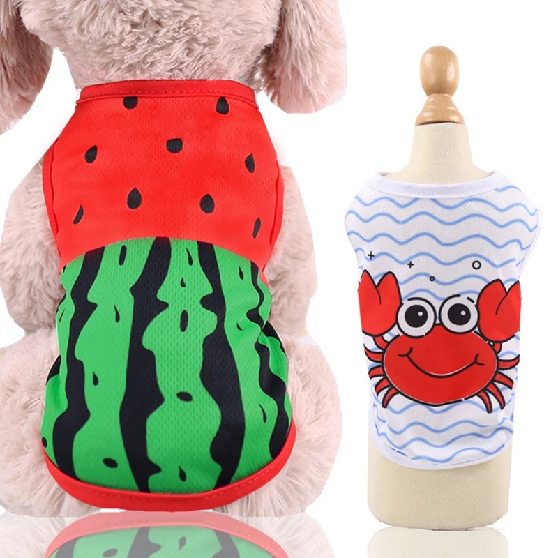 Pet Shirts Spring Summer Mesh Breathable Pet Clothes Vest Fruit Crab Print Puppy Shirt Cute Dog Clothing Vest for Pet Apparel
Pet Shirts Spring Summer Mesh Breathable Pet Clothes Vest Fruit Crab Print Puppy Shirt Cute Dog Clothing Vest for Pet Apparel