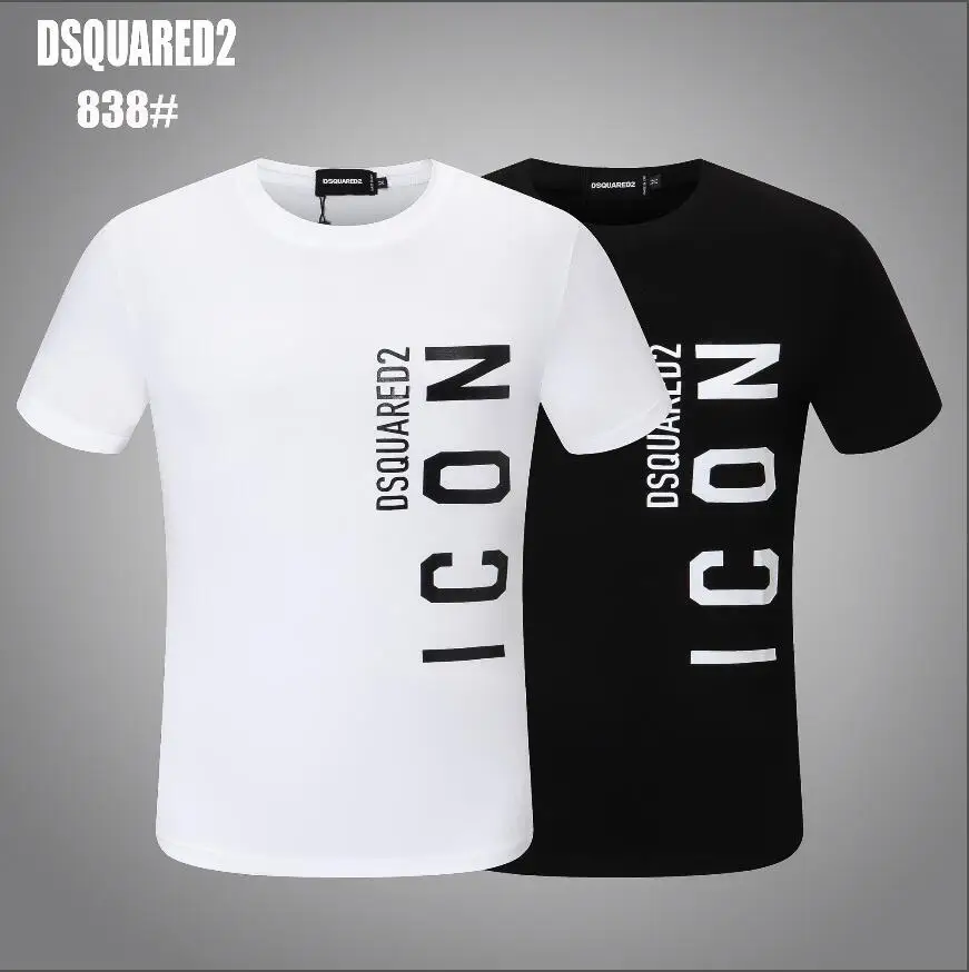 Authentic Dsquared2-Fashion letter printing short-sleeved T-shirt male slim casual half-sleeved T-shirt handsome male 838
Authentic Dsquared2-Fashion letter printing short-sleeved T-shirt male slim casual half-sleeved T-shirt handsome male 838