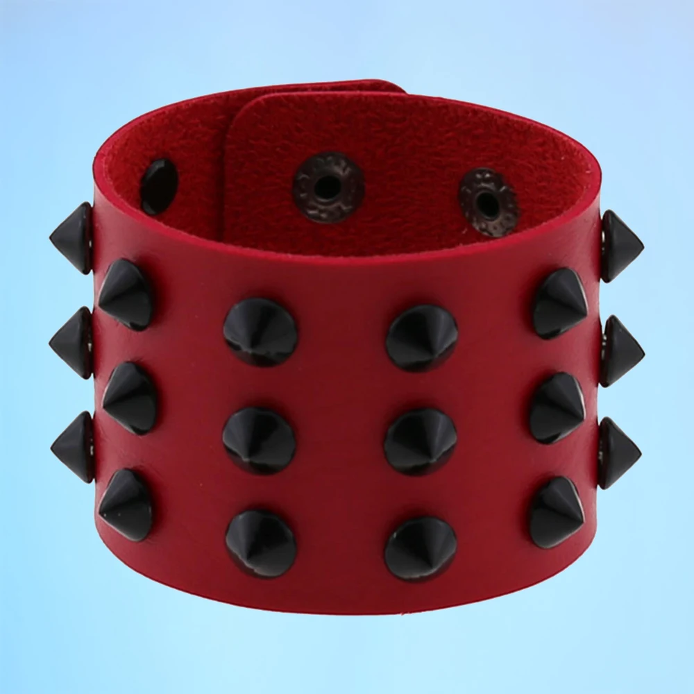 Tide Neo Punk Gothic Rock Personality PU Leather 3 Row Black Rivet Wide Bracelet Neutral Charm Bracelet
Tide Neo Punk Gothic Rock Personality PU Leather 3 Row Black Rivet Wide Bracelet Neutral Charm Bracelet