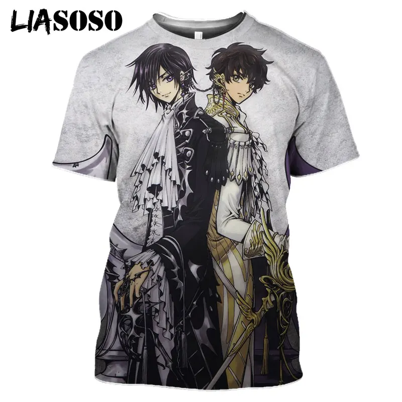 LIASOSO Women Men Japanese Anime Code Geass Fashion T-shirt Harajuku Funny Tops Clothing Tee Casual T Shirts 3D Print O-neck
LIASOSO Women Men Japanese Anime Code Geass Fashion T-shirt Harajuku Funny Tops Clothing Tee Casual T Shirts 3D Print O-neck