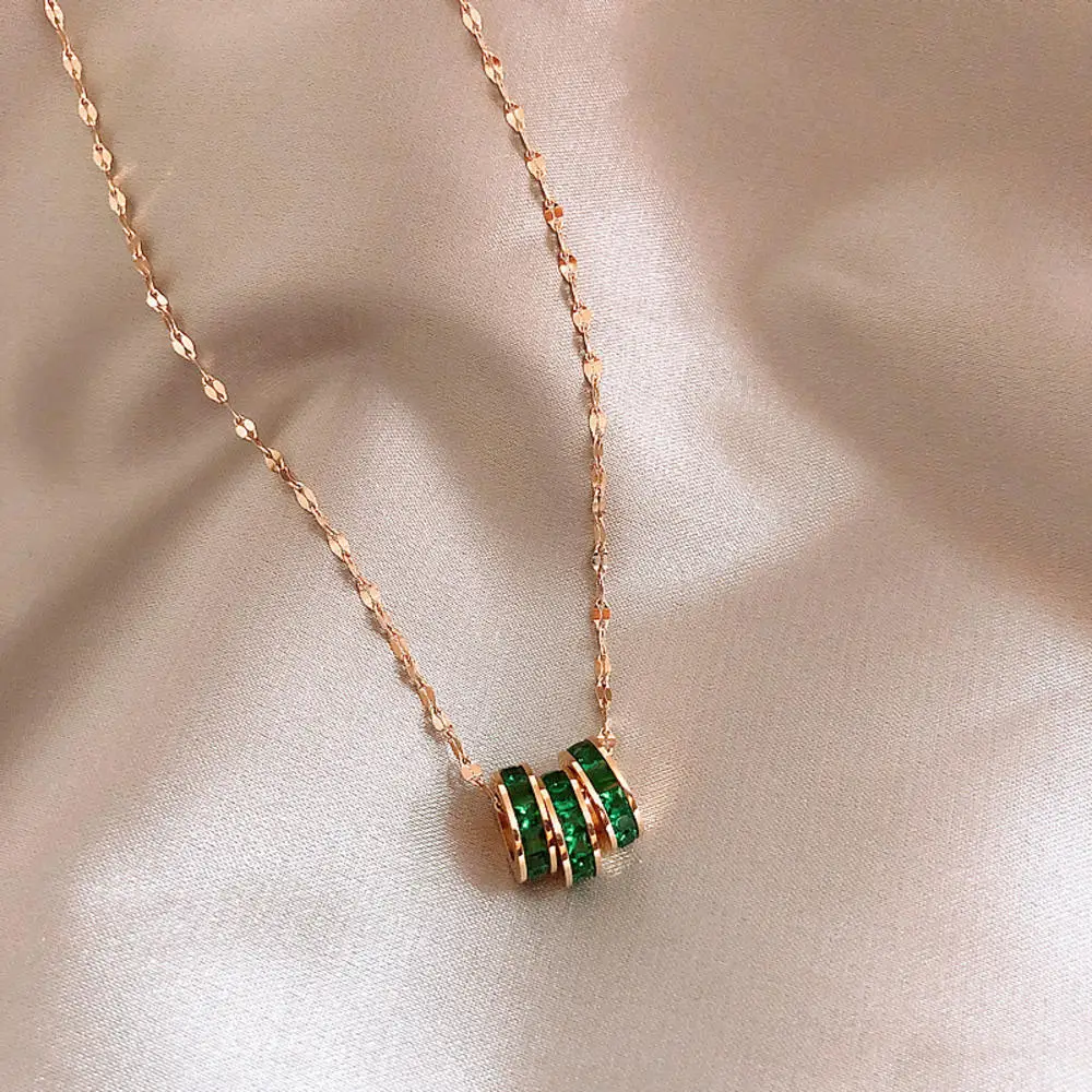Hottest Fashion Stainless Steel Green Circle Crystal Metal Pendant Necklace Rose Gold Color Necklace Women Gift Special Design
Hottest Fashion Stainless Steel Green Circle Crystal Metal Pendant Necklace Rose Gold Color Necklace Women Gift Special Design