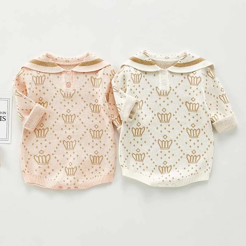 Осенняя одежда для маленьких девочек, матросский воротник, боди для маленьких девочек, вязаный детский комбинезон с длинным рукавом, милый ... 
Осенняя одежда для маленьких девочек, матросский воротник, боди для маленьких девочек, вязаный детский комбинезон с длинным рукавом, милый ...