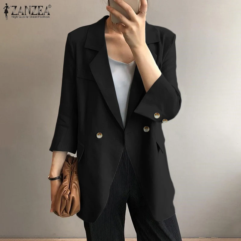 ZANZEA FemmeLong Sleeve Stylish Solid Coats Women Blazer With Shoulder Pad Long Sleeve Double Breasted Jackets Female Overcoats
ZANZEA FemmeLong Sleeve Stylish Solid Coats Women Blazer With Shoulder Pad Long Sleeve Double Breasted Jackets Female Overcoats