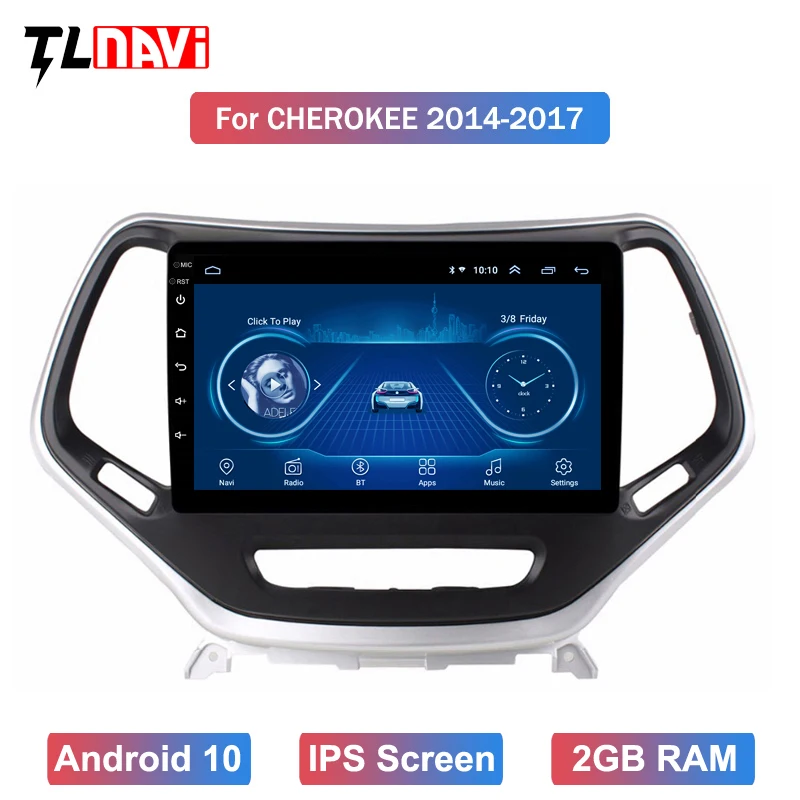 9 "2.5D IPS Android 10 автомобильный DVD мультимедийный плеер GPS для 1Jeep Cherokee 2014 2015 2016 2017