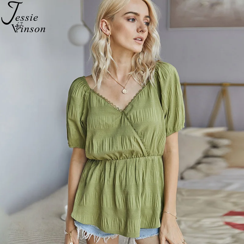 Jessie Vinson Short Sleeve Blouse Women Summer Casual V-neck Tunic Loose Women Blouses Pullover Top Womens Tops and Blouses 2020
Jessie Vinson Short Sleeve Blouse Women Summer Casual V-neck Tunic Loose Women Blouses Pullover Top Womens Tops and Blouses 2020