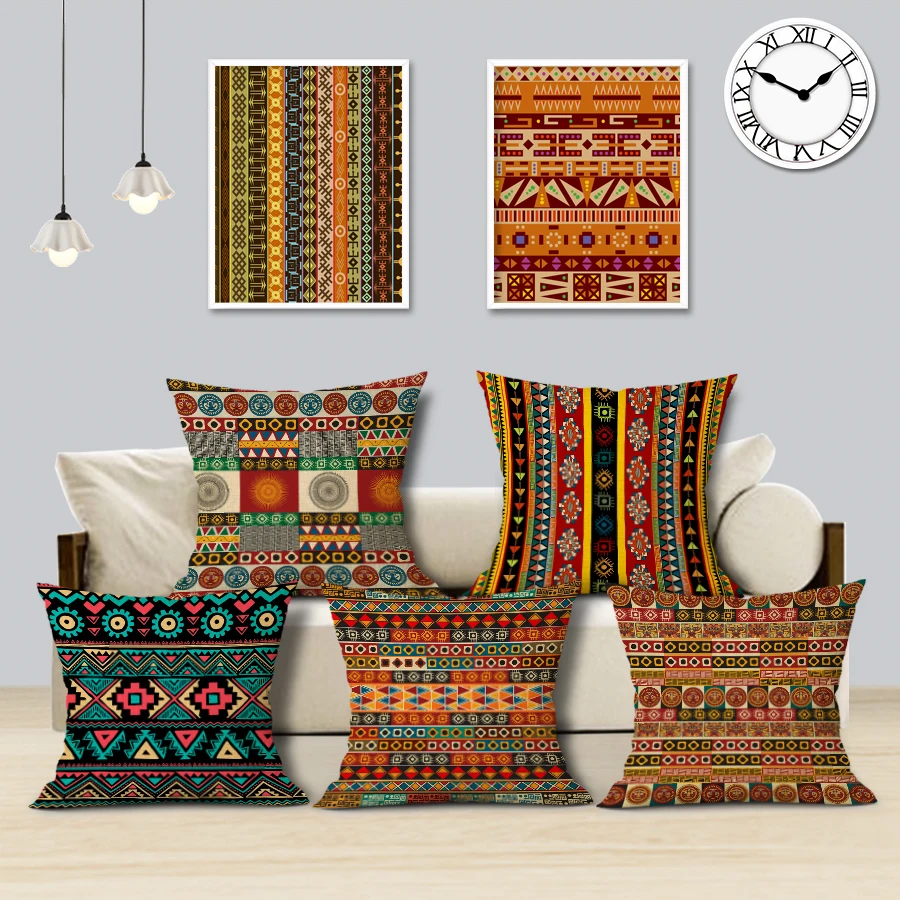 African Ethnic Style Pattern Cushion Cover Colorful Geometric Decorative Pillows Linen Throw Pillow for Sofa Home Decoration 
African Ethnic Style Pattern Cushion Cover Colorful Geometric Decorative Pillows Linen Throw Pillow for Sofa Home Decoration