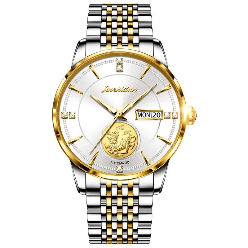 JSDUN-luxury Men's Automatic Watch Real Gold Sapphire Crystal Stainless Steel Waterproof Mechanical Watch Mature Men's Standard
JSDUN-luxury Men's Automatic Watch Real Gold Sapphire Crystal Stainless Steel Waterproof Mechanical Watch Mature Men's Standard
