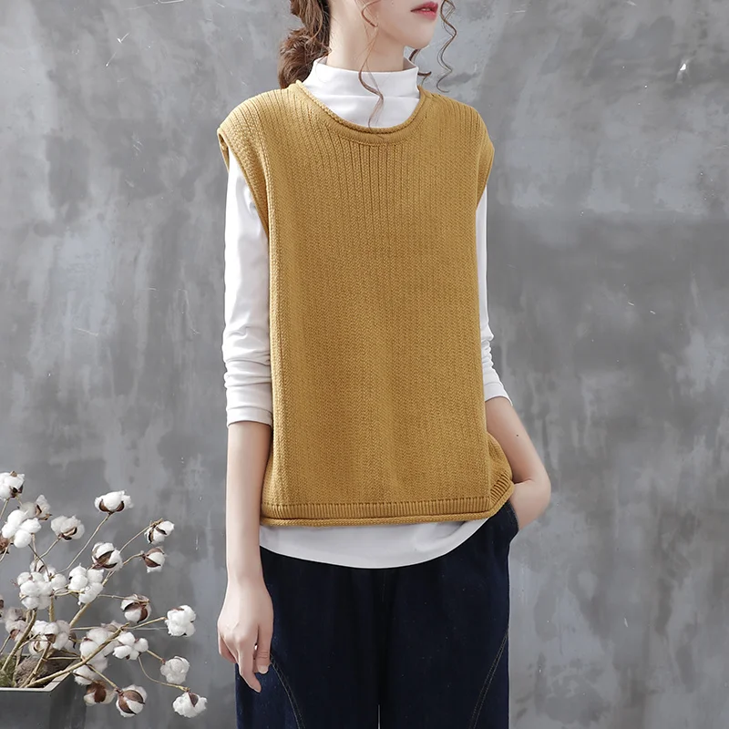 Feather embroidery homemade literary and artistic solid color round neck cotton knitted sleeveless sweater women's new autumn
Feather embroidery homemade literary and artistic solid color round neck cotton knitted sleeveless sweater women's new autumn