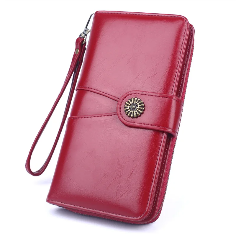 2021 Women's wallet made of leather Oil Wax Long Female Purses Large Capacity wallets for women Vintage carteras para mujer
2021 Women's wallet made of leather Oil Wax Long Female Purses Large Capacity wallets for women Vintage carteras para mujer