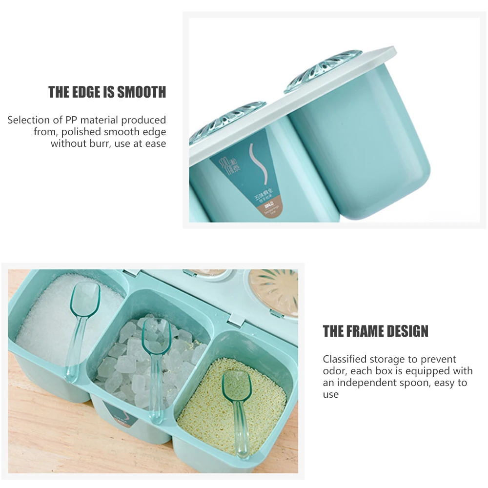 1PC Kitchen Seasoning Box Spice Jar Set Container Condiment Cruet with Cover Salt Sugar Jar Three-in-one Storage Box Kitchen Use
1PC Kitchen Seasoning Box Spice Jar Set Container Condiment Cruet with Cover Salt Sugar Jar Three-in-one Storage Box Kitchen Use