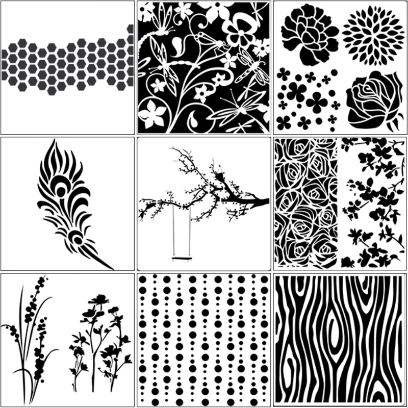 

9pcs/set Tree Airbrush Painting Stencil DIY Scrapbooking Album Craft Reusable 090C