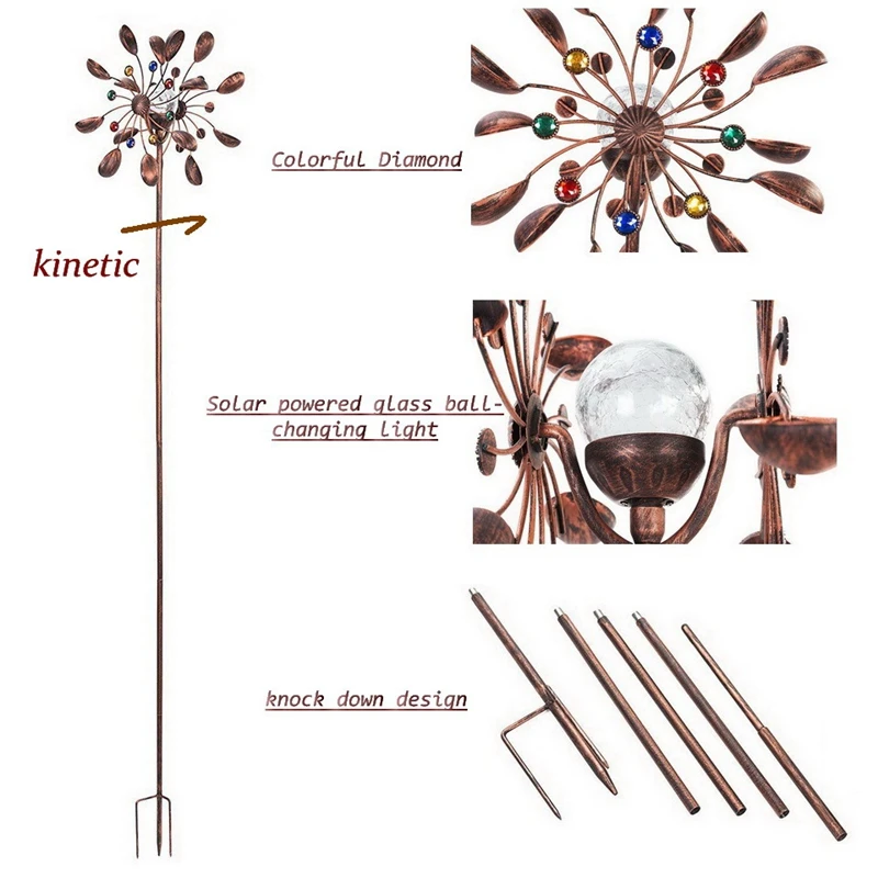 Wind Spinner Crackle Ball Globe Light Ornaments Colour Changing Solar Powered Lamp Outdoor Garden Landscape Decoration
Wind Spinner Crackle Ball Globe Light Ornaments Colour Changing Solar Powered Lamp Outdoor Garden Landscape Decoration