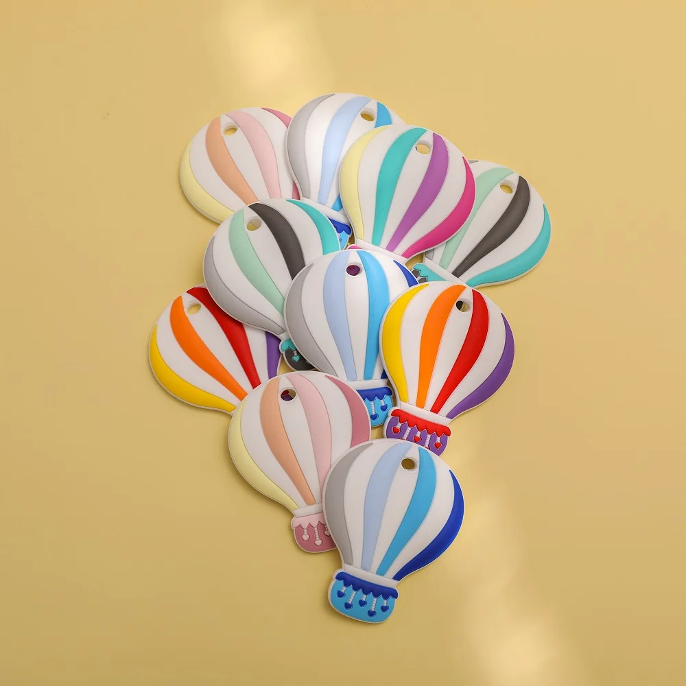 5pcs Baby Silicone Teethers Cartoon Hot Air Balloon Shape Tiny Rod Food Grade Silicone Baby Teethers Toys BPA Free