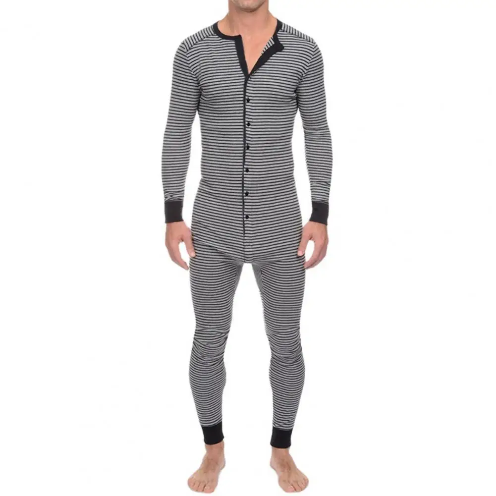 Men's Sleep Sets Skinny Striped pajama Long Sleeve O Neck Buttons Romper Sleepwear Overall Mens Rompers Men Clothing Homewear
Men's Sleep Sets Skinny Striped pajama Long Sleeve O Neck Buttons Romper Sleepwear Overall Mens Rompers Men Clothing Homewear