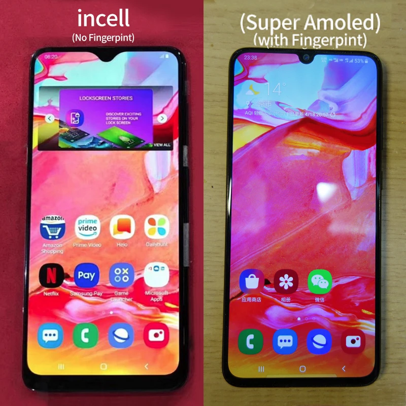 AMOLED incell For Samsung Galaxy A70 A705 LCD Display SM-A705F A705F/SD SM-A705FN/SD LCD Assembly Touch Screen Digitizer
AMOLED incell For Samsung Galaxy A70 A705 LCD Display SM-A705F A705F/SD SM-A705FN/SD LCD Assembly Touch Screen Digitizer