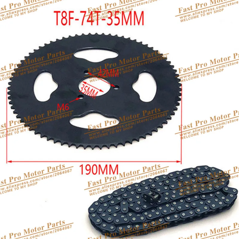 T8F 136 звеньев цепи 74T 35 мм задние колеса для 43cc 49cc Minimoto мопед скутеры 2 тактный двигатель карманный велосипед мини Quad ATV 
T8F 136 звеньев цепи 74T 35 мм задние колеса для 43cc 49cc Minimoto мопед скутеры 2 тактный двигатель карманный велосипед мини Quad ATV