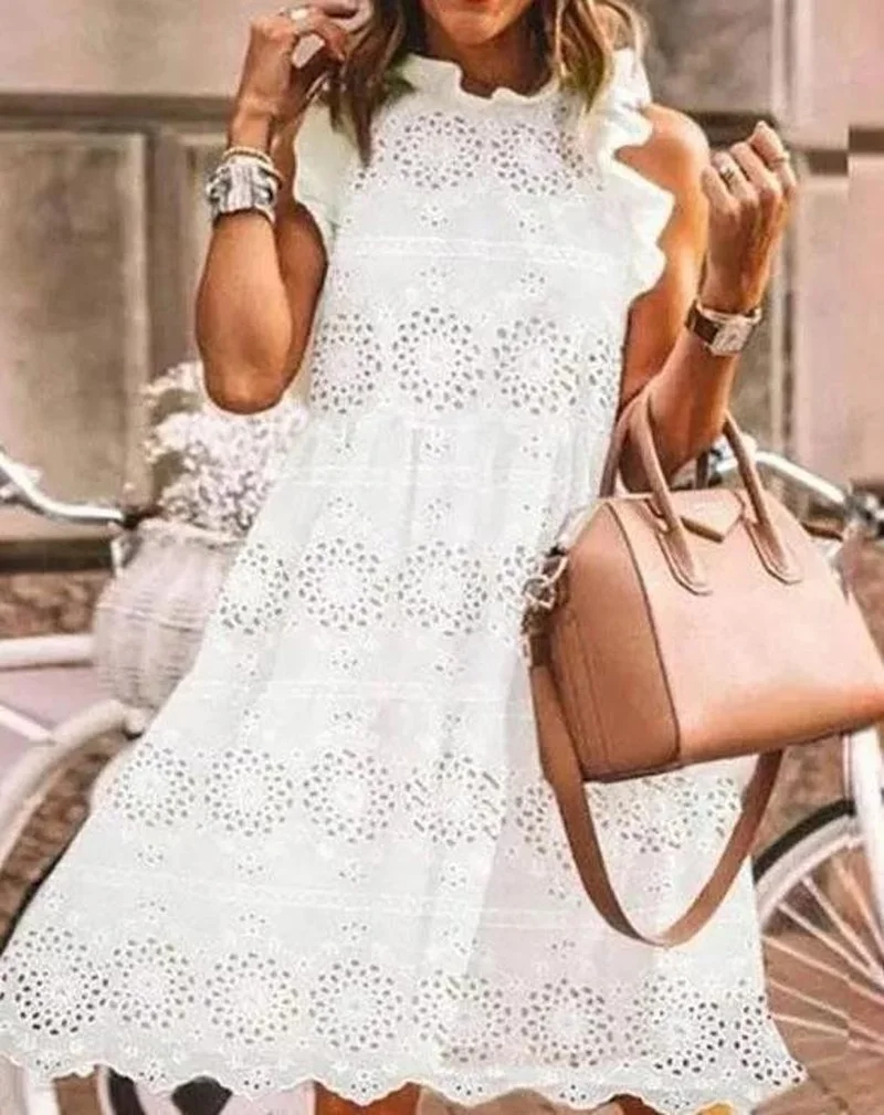Women's Stylish Dress Fashion Casual All-match Outside White Casual Tunic Round Neckline Shift Party Dresses FZ165
Women's Stylish Dress Fashion Casual All-match Outside White Casual Tunic Round Neckline Shift Party Dresses FZ165