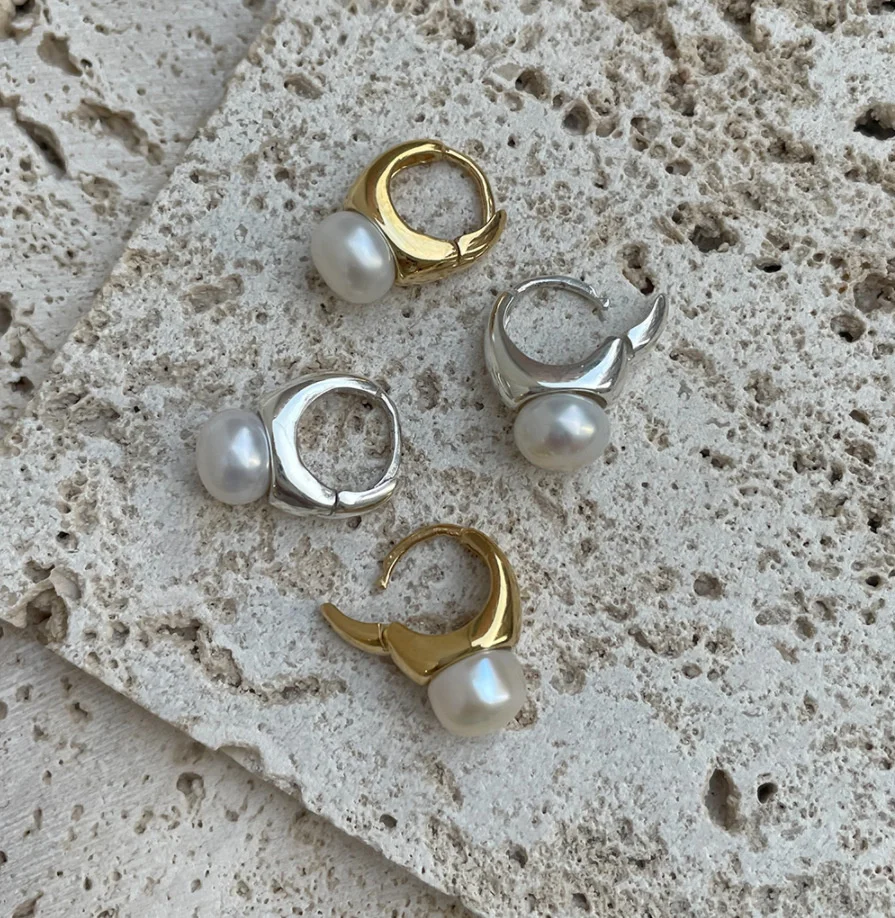Freshwater Pearl Geometric Simple Designer Sterling Silver 925 Hoop Earrings Gift For Women's Boho Accessories Fine Jewellery
Freshwater Pearl Geometric Simple Designer Sterling Silver 925 Hoop Earrings Gift For Women's Boho Accessories Fine Jewellery