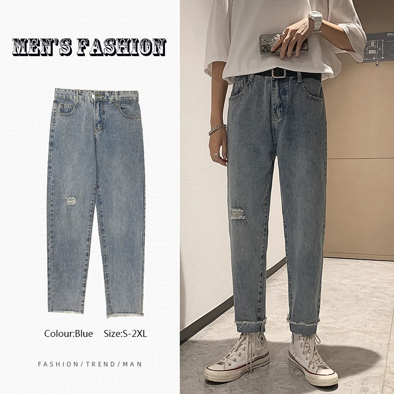 Men's Jeans Straight Loose-fitting Harajuku Cropped Pants Brand Clothing Fashion Streetwear Men's Clothing джинсы для мужчин
Men's Jeans Straight Loose-fitting Harajuku Cropped Pants Brand Clothing Fashion Streetwear Men's Clothing джинсы для мужчин