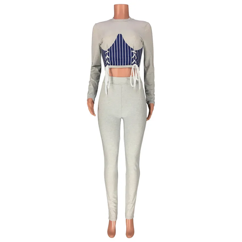 Sport Two Piece Outfits Women Long Sleeve Lace Up Crop Tops+Leggings Pants Set 2 Pieces Tracksuit Women Sweat Suits Set
Sport Two Piece Outfits Women Long Sleeve Lace Up Crop Tops+Leggings Pants Set 2 Pieces Tracksuit Women Sweat Suits Set