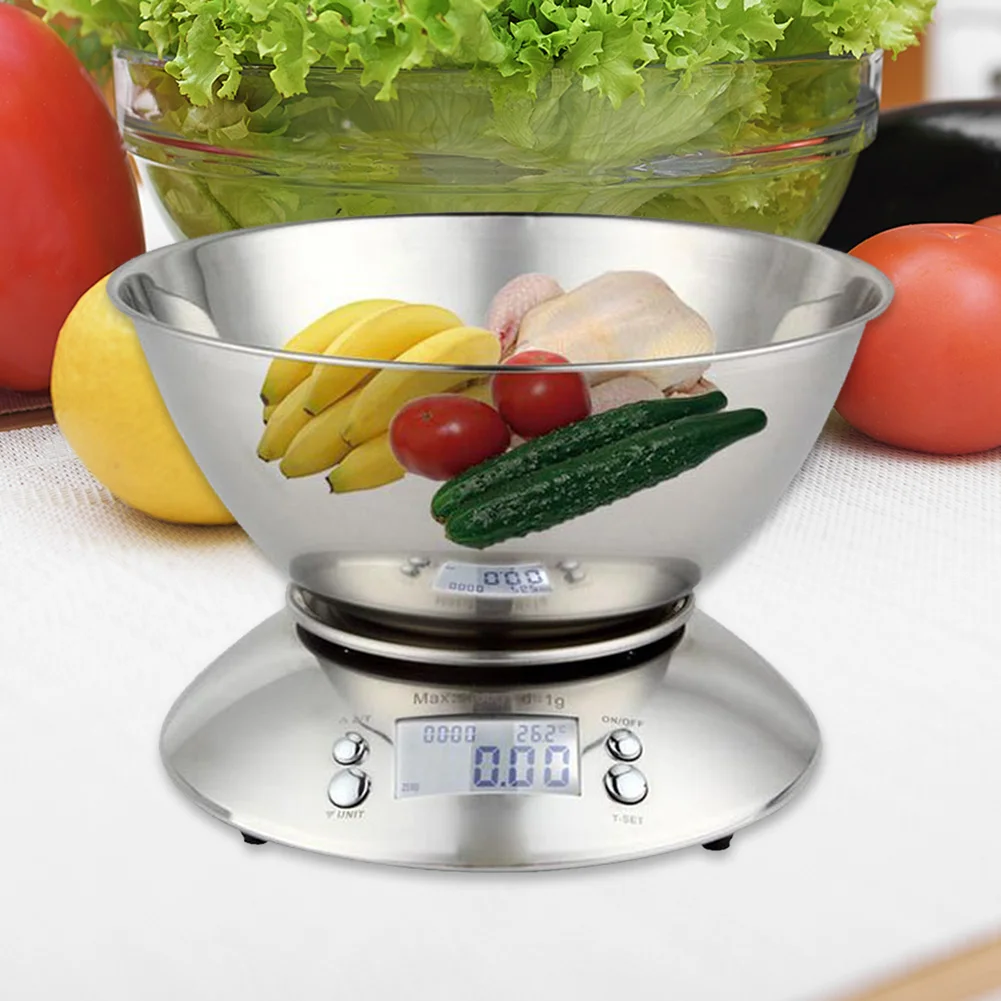Stainless Steel Kitchen Scale High Accuracy Food Scale with Removable Bowl Room Temperature Alarm Timer for Cooking Baking Tools
Stainless Steel Kitchen Scale High Accuracy Food Scale with Removable Bowl Room Temperature Alarm Timer for Cooking Baking Tools