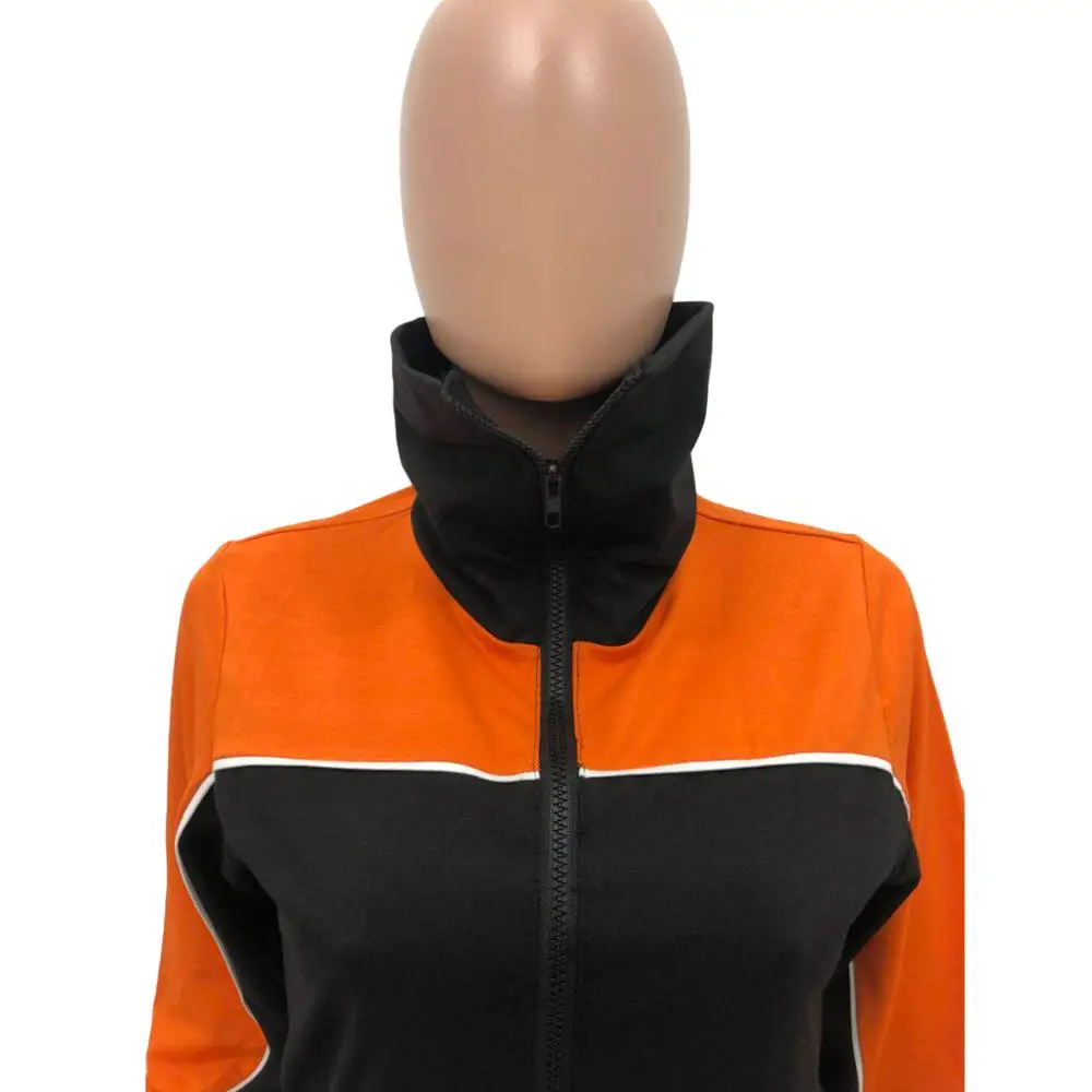 Fashion Color Block Patckwork Sweatsuits Jogging Femme Turtleneck Zipper Jacket + Drawstring Pants Two Piece Set Tracksuit Women
Fashion Color Block Patckwork Sweatsuits Jogging Femme Turtleneck Zipper Jacket + Drawstring Pants Two Piece Set Tracksuit Women