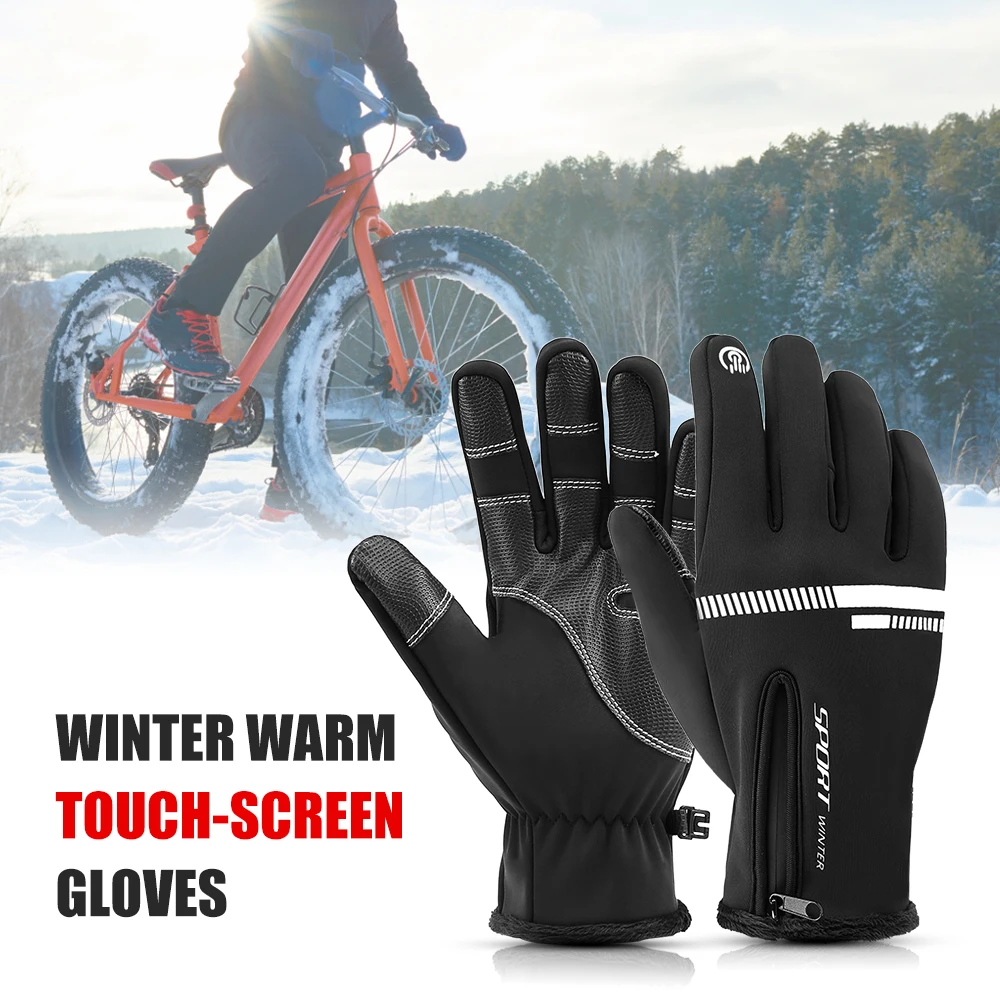 Winter Sports Bike Gloves Men Women Touchscreen Bicycle Gloves Waterproof Sports Gloves with Warm Lining
Winter Sports Bike Gloves Men Women Touchscreen Bicycle Gloves Waterproof Sports Gloves with Warm Lining