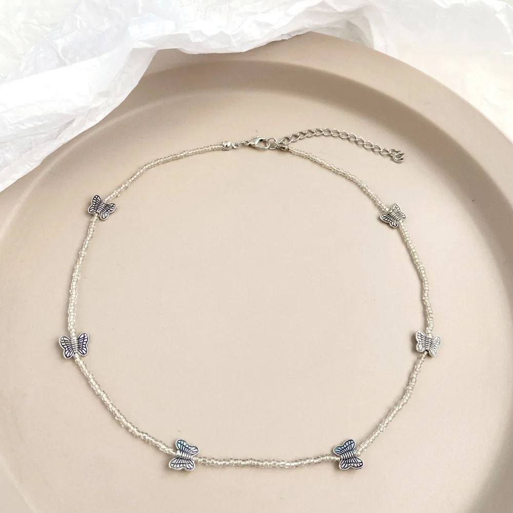 Fashion handmade beaded clavicle chain hip hop simple rice bead butterfly jewelry necklace female
Fashion handmade beaded clavicle chain hip hop simple rice bead butterfly jewelry necklace female