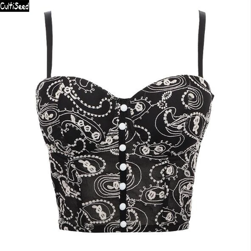 Cultiseed Women Sexy Strapless National Embroidery Lace Chest Tank Tops Ladies New Fashion Slim Waist Short Vest Camis Party Top
Cultiseed Women Sexy Strapless National Embroidery Lace Chest Tank Tops Ladies New Fashion Slim Waist Short Vest Camis Party Top