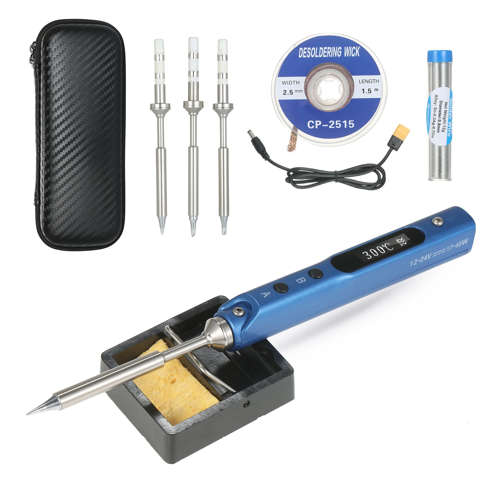 SEQURE Mini Electric Soldering Iron with LED Digital Display Intelligent Soldering Iron Kit with Storage Bag and 4 Iron Heads
SEQURE Mini Electric Soldering Iron with LED Digital Display Intelligent Soldering Iron Kit with Storage Bag and 4 Iron Heads