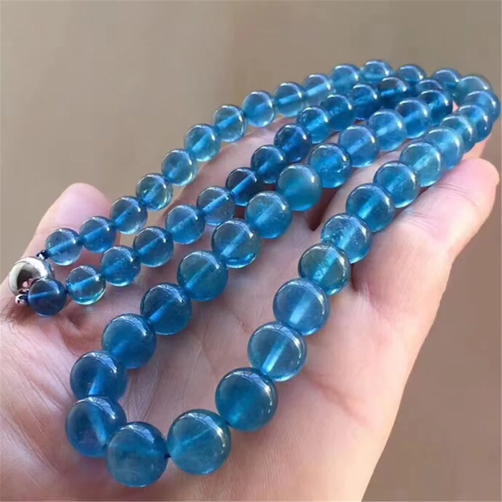Certificate Natural Ocean Blue Aquamarine Necklace Jewelry For Woman Man Clear Crystal Round Beads Long Chains AAAAAA 8-11mm
Certificate Natural Ocean Blue Aquamarine Necklace Jewelry For Woman Man Clear Crystal Round Beads Long Chains AAAAAA 8-11mm