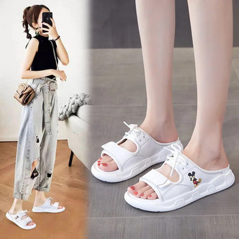 Disney Mickey Ladies Sandals and Slippers Fashion Summer New Outdoor Flat Shoes Sports Casual Slippers Wild Beach Shoes
Disney Mickey Ladies Sandals and Slippers Fashion Summer New Outdoor Flat Shoes Sports Casual Slippers Wild Beach Shoes
