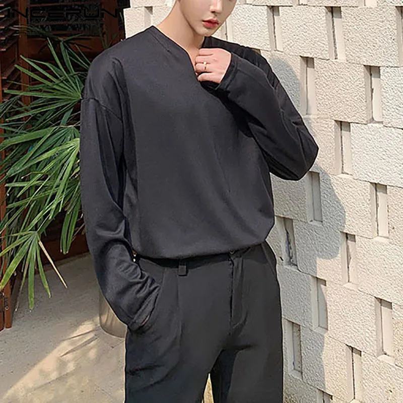 Loose Cozy Basic Tee Tops Man Leisure Camisetas INCERUN Fashion Solid Color T Shirts Men Long Sleeve V Neck Casual Blouse S-5XL
Loose Cozy Basic Tee Tops Man Leisure Camisetas INCERUN Fashion Solid Color T Shirts Men Long Sleeve V Neck Casual Blouse S-5XL
