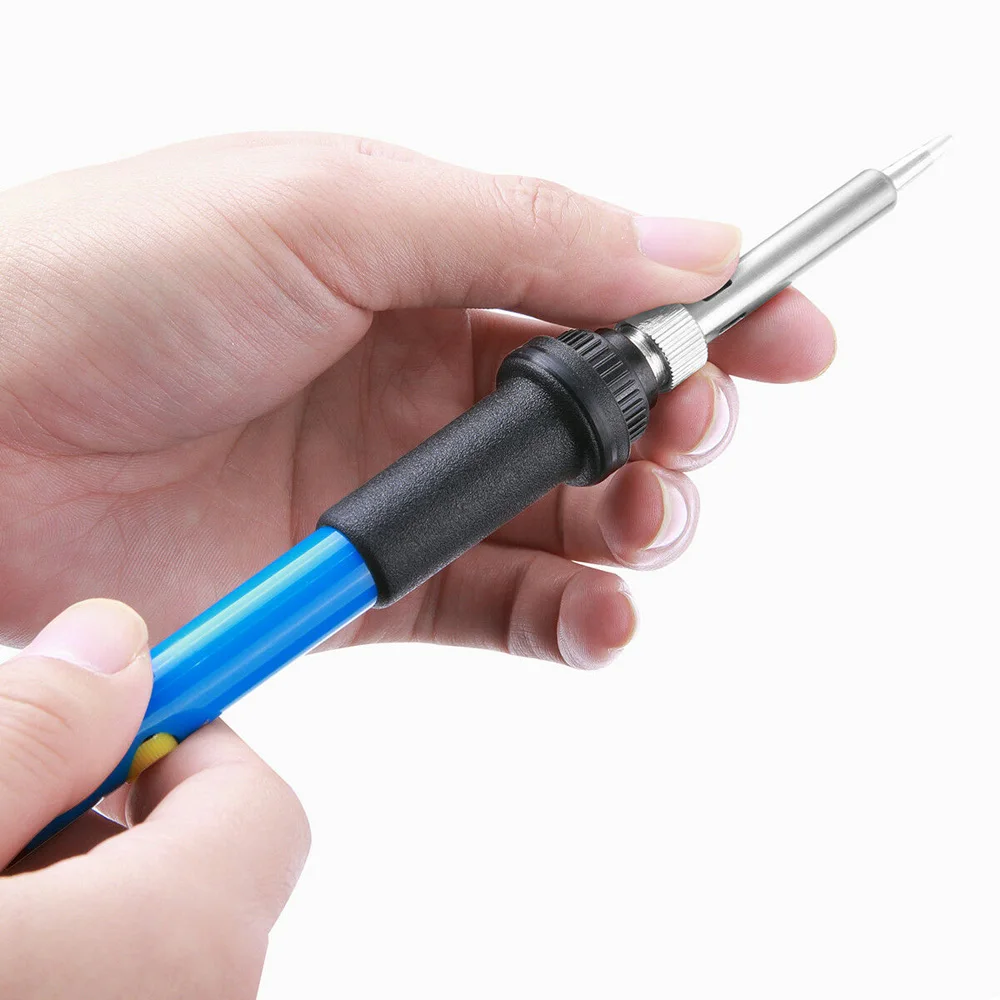 Electric Soldering Iron Tool Adjustable Temperature 60W Welding Set Kit 110V US Plug W/5 Iron Tips Welding Circuit Board Repair
Electric Soldering Iron Tool Adjustable Temperature 60W Welding Set Kit 110V US Plug W/5 Iron Tips Welding Circuit Board Repair